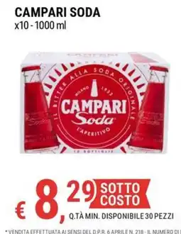 Tre Valli Supermercato Campari Soda offerta