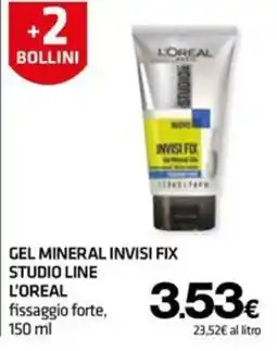 Superconti Gel mineral invisi fix studio line L'oreal offerta