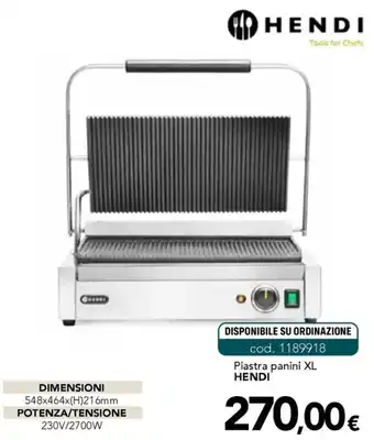 Piastra panini XL Hendi
