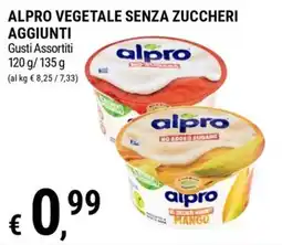 Tre Valli Supermercato Alpro vegetale senza zuccheri aggiunti offerta