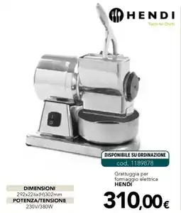 Altasfera Grattuggia per formaggio elettrica Hendi offerta