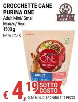 Tre Valli Supermercato Crocchette cane Purina One Adult Mini/Small Manzo/Riso offerta