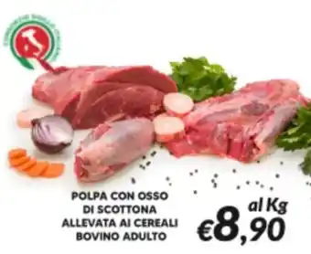 Polpa con osso di scottona allevata ai cereali bovino adulto