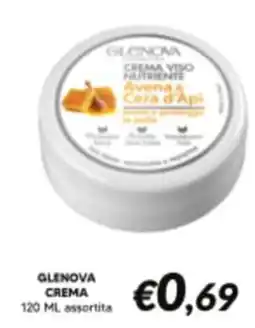 Supermercati Visotto Glenova crema viso nutriente avena e cera d'api offerta