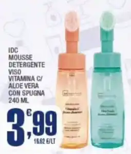 Splendidi e Splendenti IDC Mousse Detergente Viso Vitamina C/ Aloe Vera con Spugna offerta