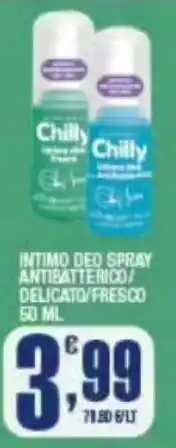 Splendidi e Splendenti Chilly intimo deo spray offerta