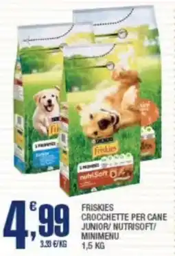 Splendidi e Splendenti Friskies crocchette per cane junior/ nutrisoft/ minimenu offerta