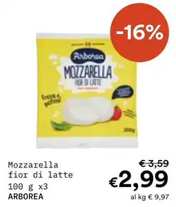 Borello Supermercati Mozzarella fior di latte ARBOREA offerta