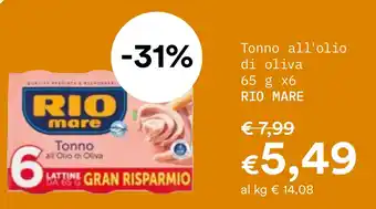 Borello Supermercati Tonno all'olio di oliva RIO mare offerta