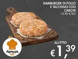 Coal Hamburger di pollo e tacchino con carote offerta