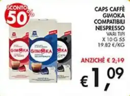 Coal Caps caffè Gimoka compatibili Nespresso offerta