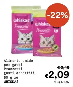 Borello Supermercati Alimento umido per gatti Pranzetti gusti assortiti WHISKAS offerta