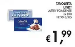 Coal Tavoletta Lindt Latte/Fondente offerta