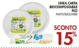 Coal Linea carta biocompostabile Flo piatti/bicchieri offerta