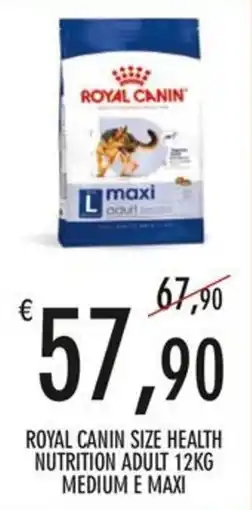 Moby Dick Royal Canin Size Health Nutrition Adult 12kg Medium e Maxi offerta