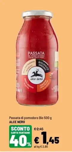 Iper La Grande Passata di pomodoro Bio ALCE NERO offerta