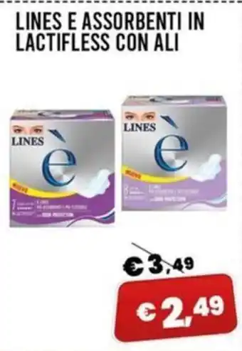 Lines e assorbenti in lactifless con ali
