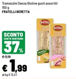 Iper La Grande Tramezzini Senza Glutine Fratelli Beretta offerta