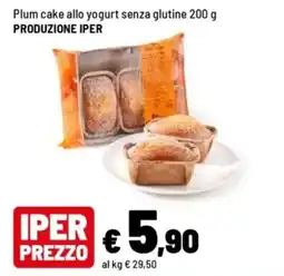 Iper La Grande Plum cake allo yogurt senza glutine offerta