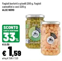 Iper La Grande Fagioli borlotti o piselli ALCE NERO offerta