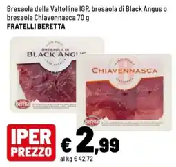 Iper La Grande Bresaola della Valtellina IGP bresaola di Black Angus o bresaola Chiavennasca offerta