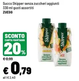 Iper La Grande Succo Skipper senza zuccheri aggiunti offerta