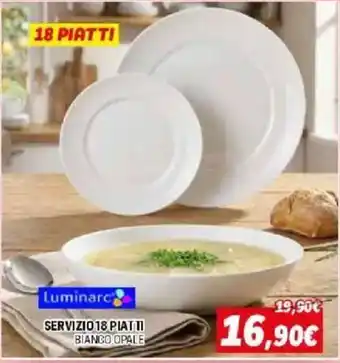 Servizio 18 piatti bianco opale Luminarc