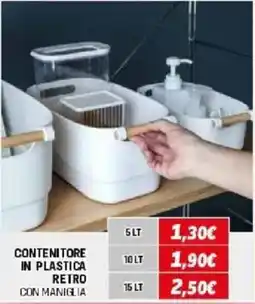 Orizzonte Contenitore in plastica retro con maniglia offerta