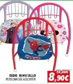 Orizzonte Sedie in metallo personaggi assortiti offerta