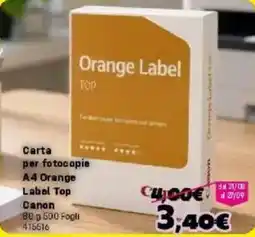 Orizzonte Carta per fotocopie A4 Orange Label Top Canon offerta