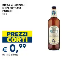 Esselunga Birra 4 Luppoli non filtrata Poretti offerta