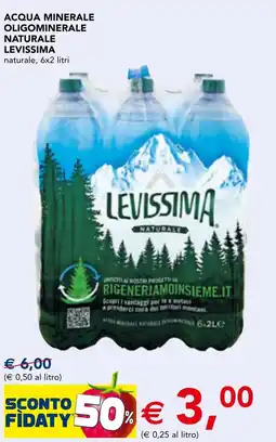 Esselunga Acqua minerale oligominerale naturale Levissima offerta