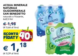 Esselunga Acqua minerale naturale oligominerale San Benedetto offerta