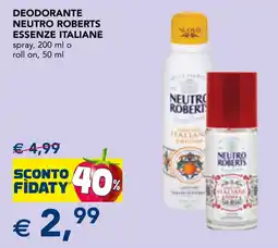 Esselunga Deodorante Neutro Roberts essenze italiane offerta