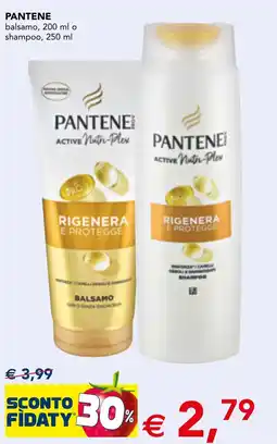 Esselunga Pantene balsamo e shampoo Active Nutri-Plex Rigenera e protegge offerta