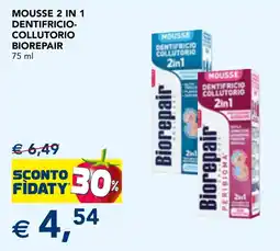 Esselunga Mousse 2 in 1 dentifricio-collutorio Biorepair offerta