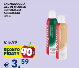 Esselunga Bagnodoccia gel in mousse abbraccio borotalco offerta