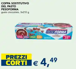 Esselunga Coppa sostitutivo del pasto Pesoforma gusto cioccolato offerta