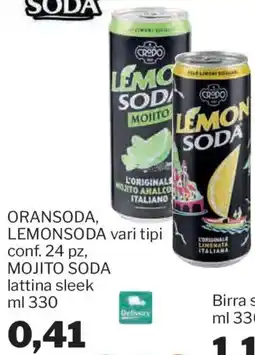 GrosMarket Oransoda, lemonsoda, mojito soda offerta