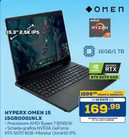 Euronics Bruno HyperX Omen 15 offerta