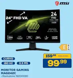 Euronics Bruno Monitor gaming MSI MAG242C offerta