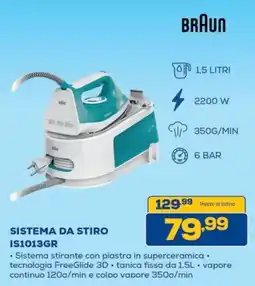 Euronics Bruno Braun sistema da stiro IS1013GR offerta