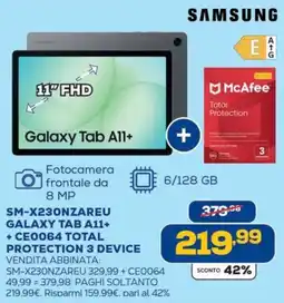 Euronics Bruno Samsung Galaxy Tab A11+ offerta