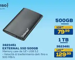 Euronics Bruno Intenso EXTERNAL SSD 500GB offerta