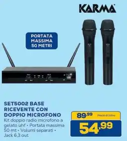 Euronics Bruno Karma set5002 base ricevente con doppio microfono offerta