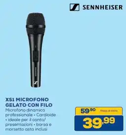 Euronics Bruno Sennheiser XS1 microfono gelato con filo offerta
