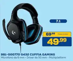 Euronics Bruno Logitech G432 cuffia gaming offerta