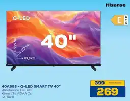 Euronics Bruno Hisense 40A59S - Q-LED SMART TV 40" offerta