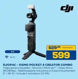 Euronics Bruno DJI DJOP4C - OSMO POCKET 4 CREATOR COMBO offerta
