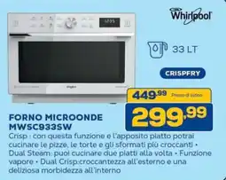 Euronics Bruno Whirlpool Forno Microonde MWSC933SW offerta